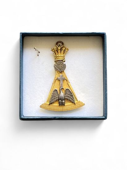 Gilded and enameled metal Rosicrucian medal...