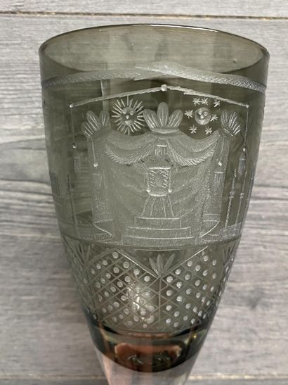 Large smoked couelur stemmed glass richly...