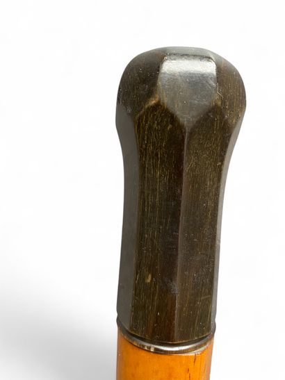 Masonic wooden ceremonial cane with black...