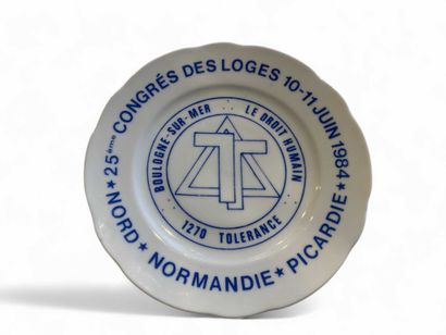 Set of four small masonic plates with the...