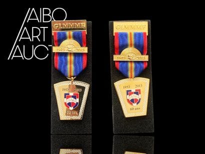 Set of two GLMMMF gold metal medals with...