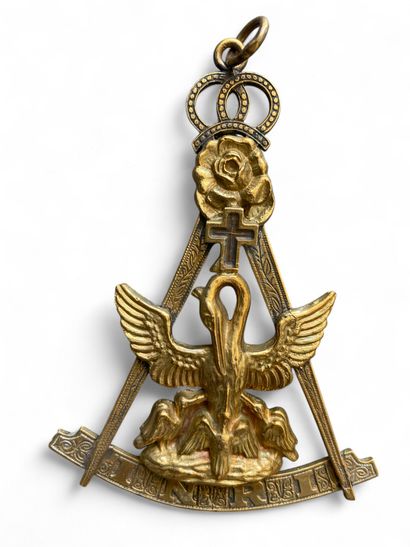 Grande médaille en laiton au grade de Rose-Croix...