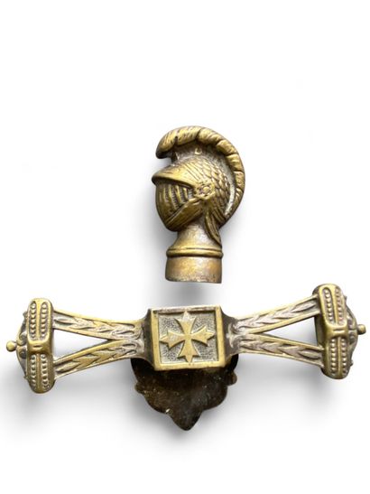 Set of two Knight Templar gilt brass dagger...