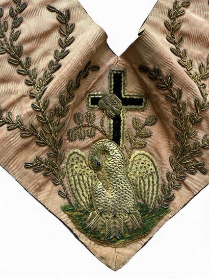A red (faded) Rosicrucian camail with the...