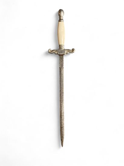 An American Masonic dagger with solid silver...