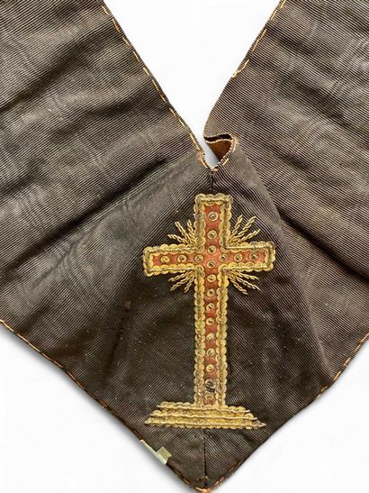 A red (faded) Rosicrucian camail with the...