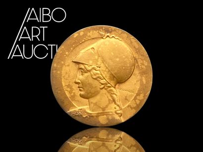 Beautiful gilt bronze medal (signed G.Contaux...