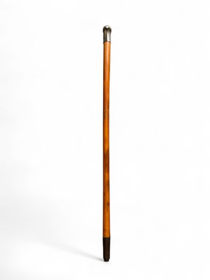 Masonic wooden ceremonial cane with black...