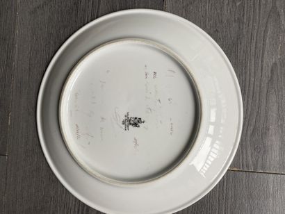 Lot de 5 assiettes maçonnique en faïence...