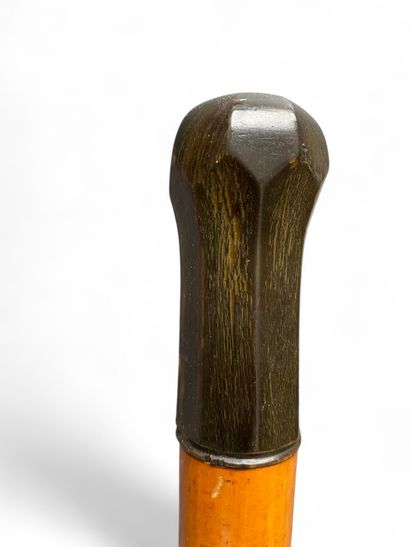 Masonic wooden ceremonial cane with black...