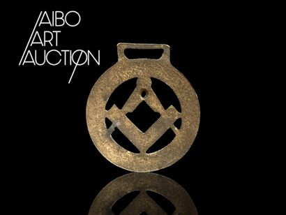 Gold-plated brass riding award with interlaced...