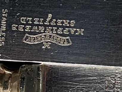 Set of eight silver-plated knives signed...