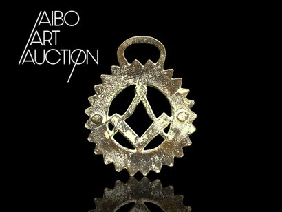 Gold-plated brass riding award with interlaced...