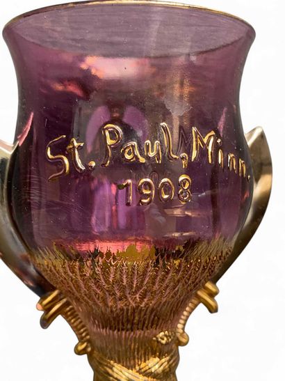 A large purple Masonic glass from a Syrian...