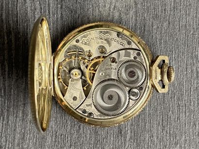 A gold-plated masonic pocket watch signed...