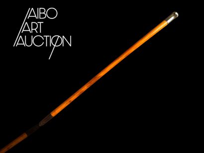 Masonic wooden ceremonial cane with black...