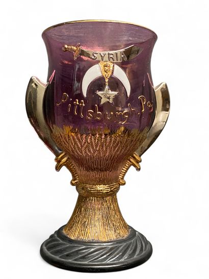 A large purple Masonic glass from a Syrian...