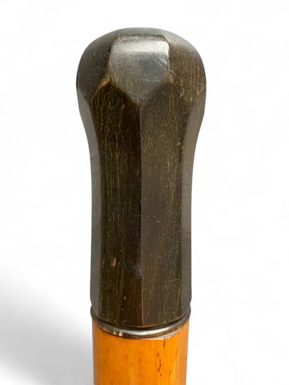 Masonic wooden ceremonial cane with black...