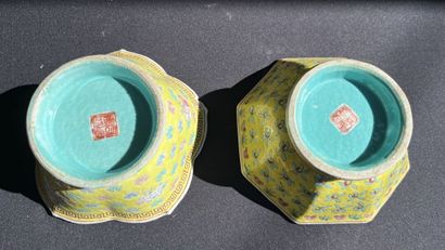 CHINE. LOT de porcelaine comprenant :
- Plat...