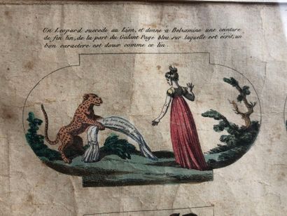 LOT de 3 gravures couleurs de scénettes galantes...