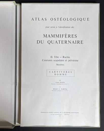 L. PALES et M. A. GARCIA
Atlas ostéologique...