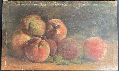 Marie de TORUREY (?)
Nature morte aux pêches.
Huile...