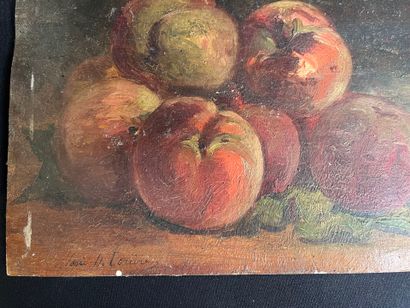 Marie de TORUREY (?)
Nature morte aux pêches.
Huile...