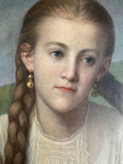ECOLE du XIXe siècle. 
Portrait de jeune...