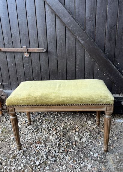 BANQUETTE rectangulaire en bois naturel mouluré...