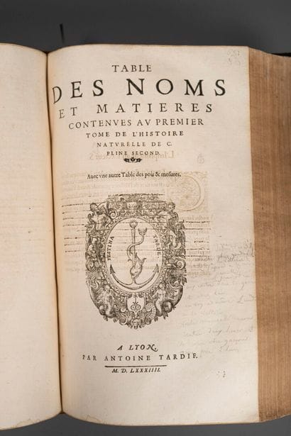 [16th century book]. PLINE L'ANCIEN. L'Histoire...
