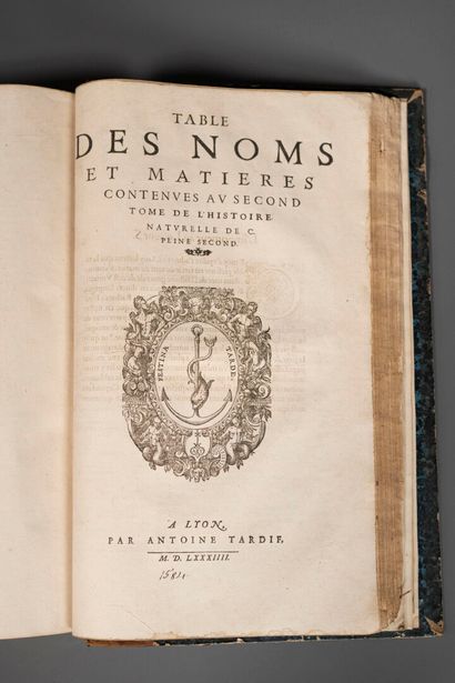 [16th century book]. PLINE L'ANCIEN. L'Histoire...