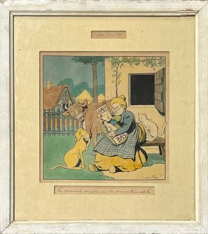 BENJAMIN RABIER (1869-1939) Idylle champêtre...