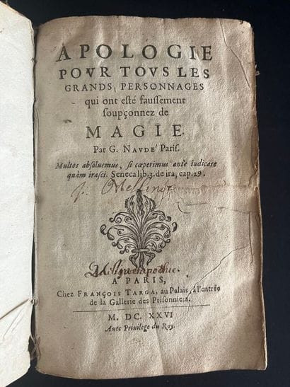 [Occultism]. NAUDÉ (Gabriel). Apologie pour...