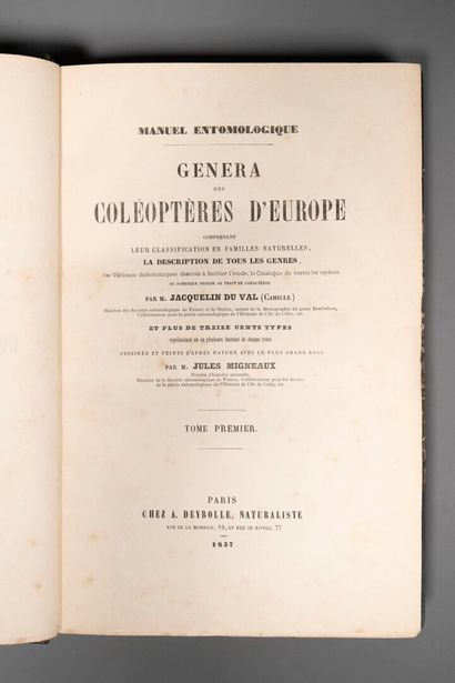 [Entomology]. JACQUELIN DU VAL (Camille),...