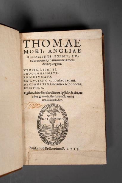 [Sixteenth-century book]. MORE (Thomas)....