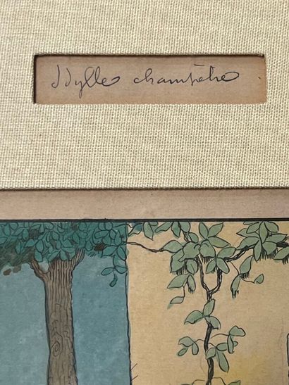BENJAMIN RABIER (1869-1939) Idylle champêtre...