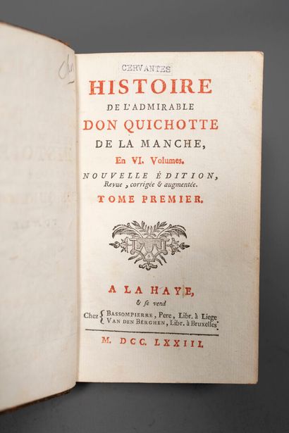 CERVANTES SAAVEDRA (Miguel de). Histoire...