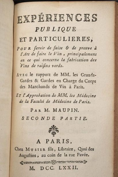 [OEnologie]. [BEGUILLET] ; MAUPIN. Recueil...
