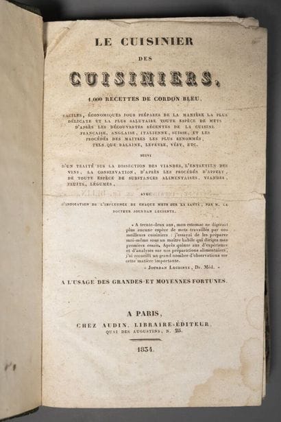 [Gastronomy]. LIONNET-CLEMANDOT (J.). Le...