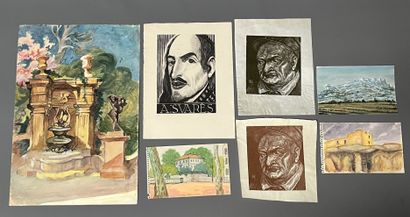 [Drawing]. Louis JOU (1881-1968). Set of...