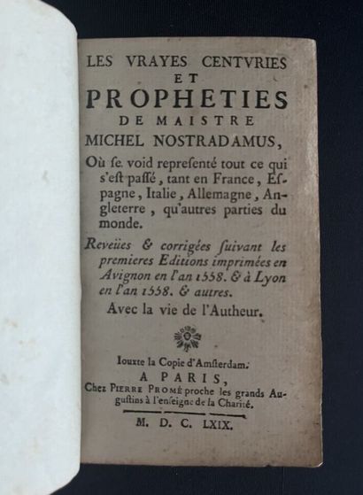 [Occultism]. NOSTRADAMUS. Les vrayes centuries...