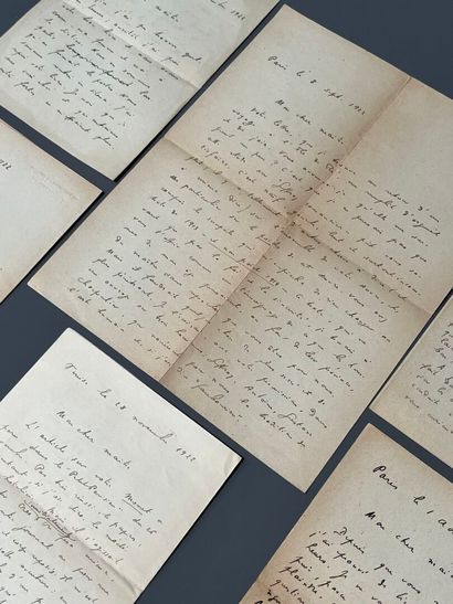 [Autograph]. BÉRAUD (Henri). Set of 6 autograph...