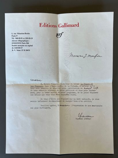 [Autograph]. QUENEAU (Raymond). typed letter...