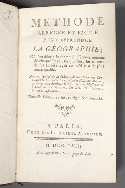[Géographie]. BUFFIER (Claude). Géographie...