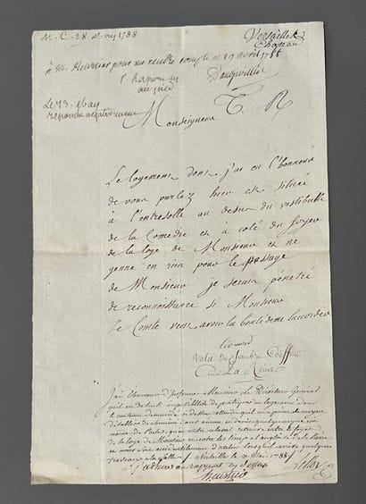 [Autograph]. [Marie-Antoinette]. Jean-François...