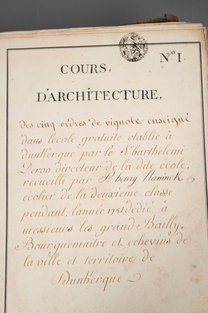 [Manuscript]. [Architecture]. NANINCK (Henri)....