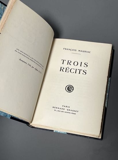 MAURIAC (François). Trois récits. Paris,...