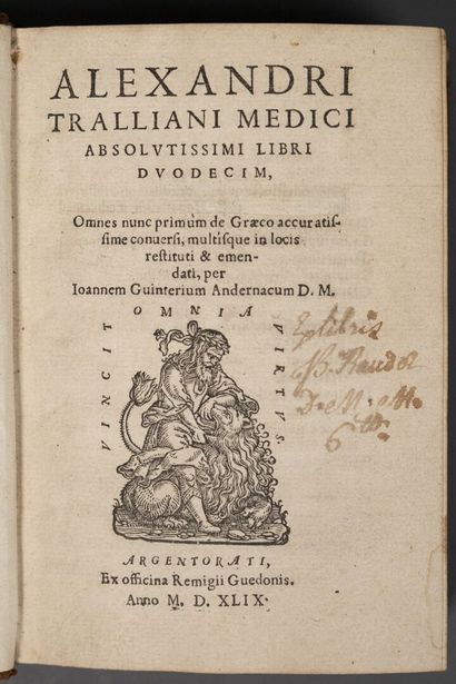 [Sixteenth century book]. [Medicine]. ALEXANDRE...