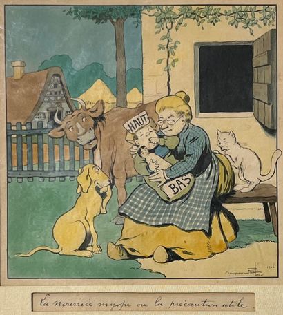 BENJAMIN RABIER (1869-1939) Idylle champêtre...