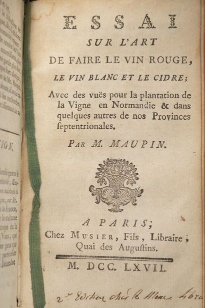 [OEnologie]. [BEGUILLET] ; MAUPIN. Recueil...